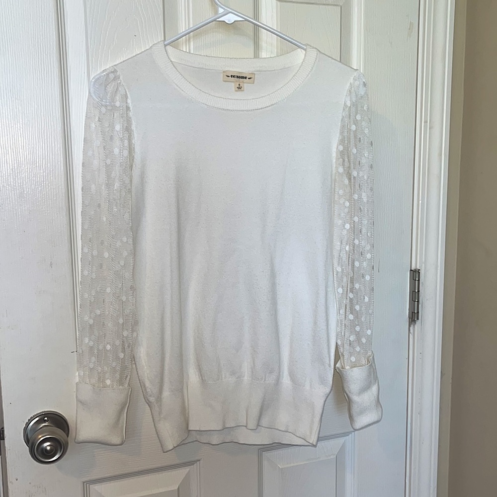 White Mesh Long Sleeve